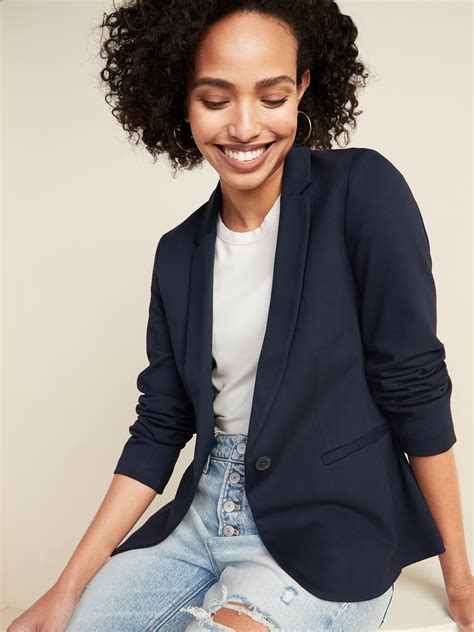 women khaki blazer old navy